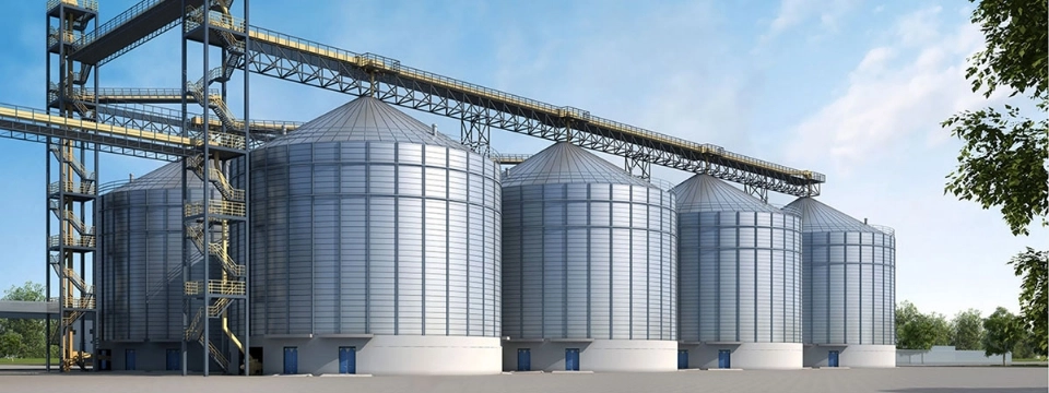 Steel grain storage silo systems